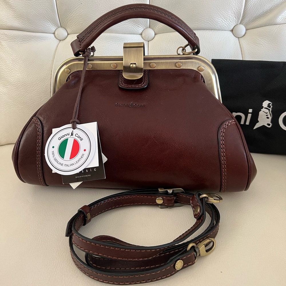 NWT GIANNI CONTI DOCTOR’S HANDBAG SATCHEL CROSSBODY BAG